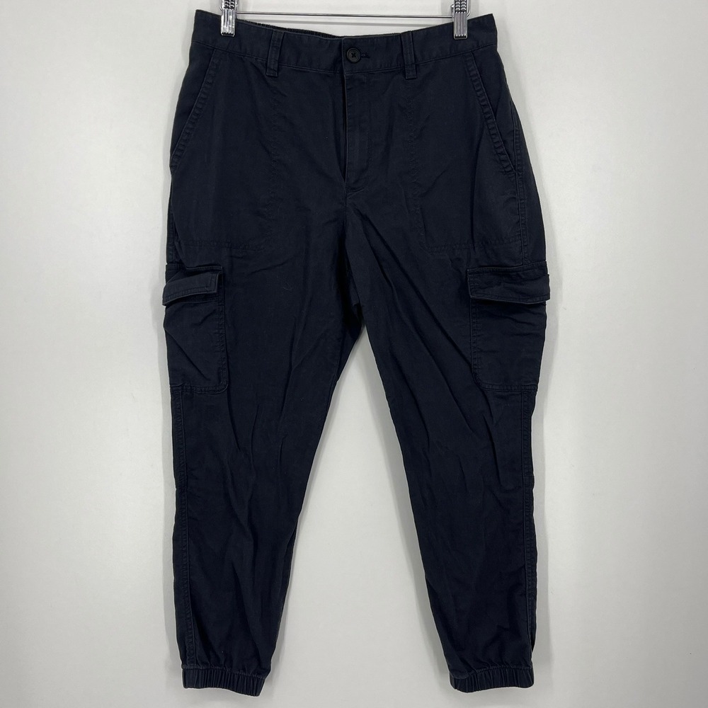 GAP Womens Girlfriend Jogger Cargo Pants Navy Blue Cotton Size 12